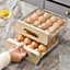 Hộp Khay Đựng Trứng 2 Tầng Có Nắp Đậy, Khay Đựng Trứng Tủ Lạnh 32 Ô Thiết Kế Ngăn Kéo Tiện Lợi