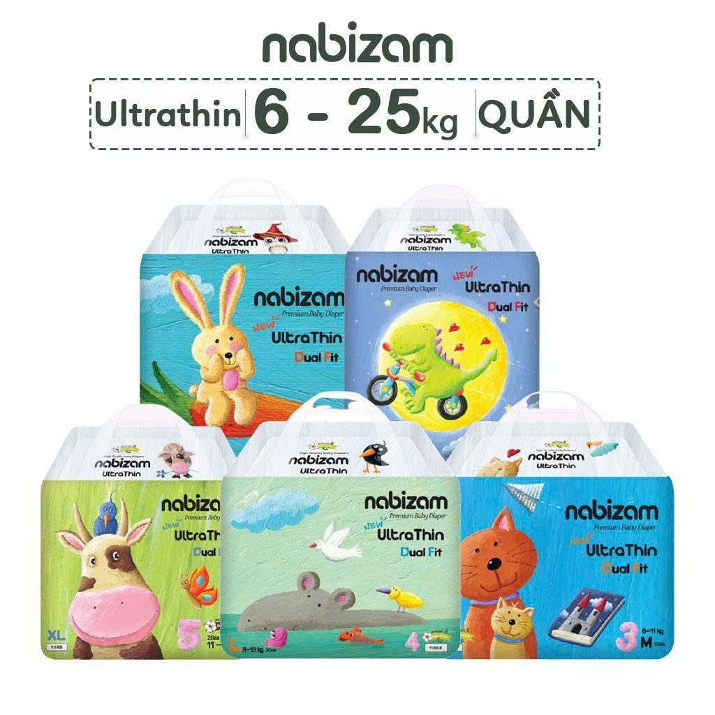 COMBO 1 THÙNG 4 BỊCH Tã Bỉm NABIZAM Mỏng Nhẹ Thấm Hút Tốt Đủ Size Cho Bé