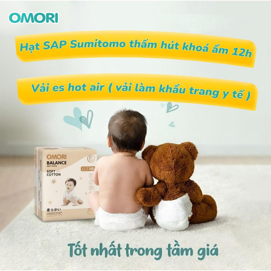 Combo 4 Bịch Tã/Bỉm Dán, Quần OMORI BALANCE Mỏng Nhẹ Thấm Hút Cho Bé