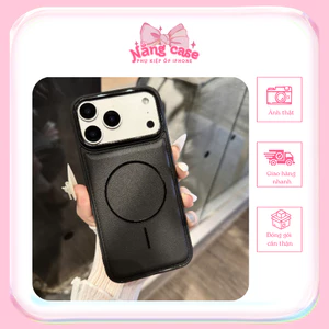 Ốp Lưng Giả Da Đen iPhone Basic Vòng Tròn – Bảo Vệ Tối Ưu, Phong Cách Tối Giản| Nắng Case