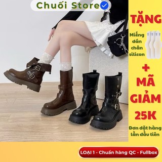 Giày boot nữ da PU tổng hợp dệt vải đế cao su nhẹ nhàng tinh tế dễ phối đồ thoải mái