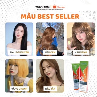 [QUÀ TẶNG] Kem nhuộm tóc thời trang nâu lạnh nâu đen trà sữa CHAMIS 61 màu chuẩn Salon không tẩy tóc kèm oxy