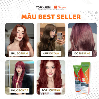 [QUÀ TẶNG] Kem nhuộm tóc thời trang nâu lạnh nâu đen trà sữa CHAMIS 61 màu chuẩn Salon không tẩy tóc kèm oxy
