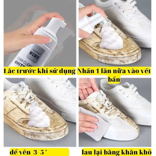 Bọt Tuyết Xịt Vệ Sinh Giày, Khử Mùi Hiệu Quả, Làm Sạch Giày, Túi Xách Nhanh Chóng Tiện Lợi