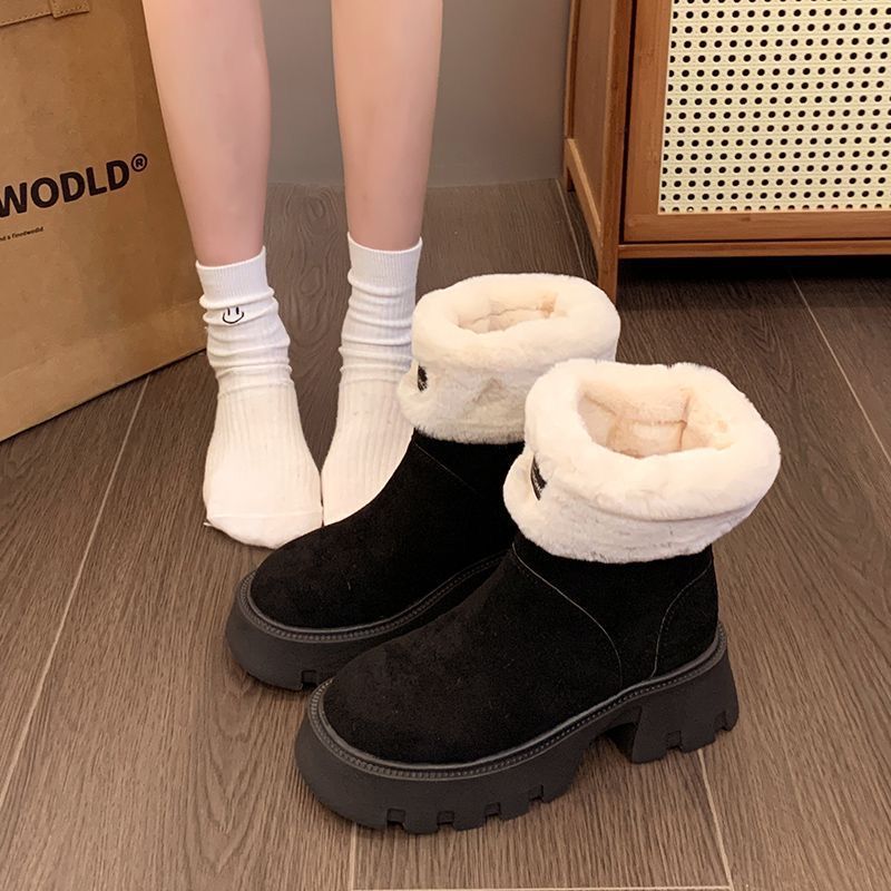Giày Boots Asparagus Bốt Nữ Da Lộn Cổ Lông Siêu Ấm – Đế Cao Su Chắc Chắn