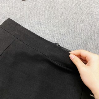 Chân Váy Chữ A Bigsize Nữ Xẻ Tà Hai Bền Có Quần Bảo Hộ Khóa Kéo Vải Umi Hàn Co Giãn CVX