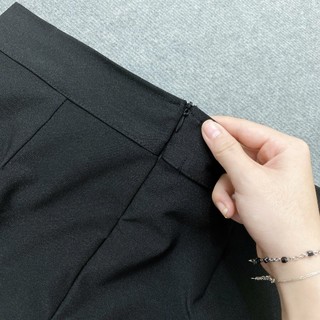 Chân Váy Chữ A Bigsize Nữ Xẻ Tà Hai Bền Có Quần Bảo Hộ Khóa Kéo Vải Umi Hàn Co Giãn CVX