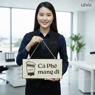 Bảng gỗ treo quầy Cà Phê mang đi trang trí tiệm cafe phong cách mộc mạc BG75