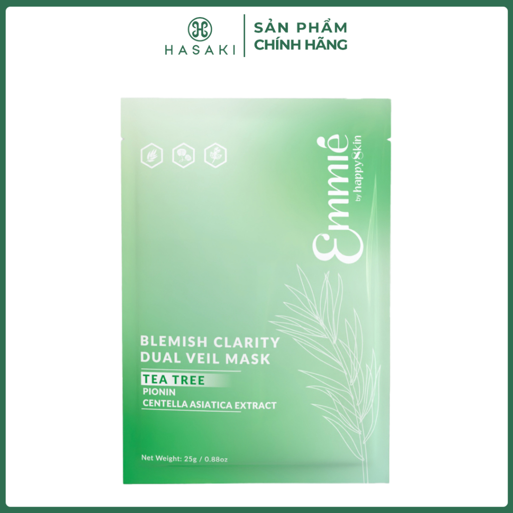 Mặt Nạ Emmié Tràm Trà Pionin Giảm Mụn, Giảm Sưng Đỏ 25g Blemish Clarity Dual Veil Mask Hasaki Chính Hãng