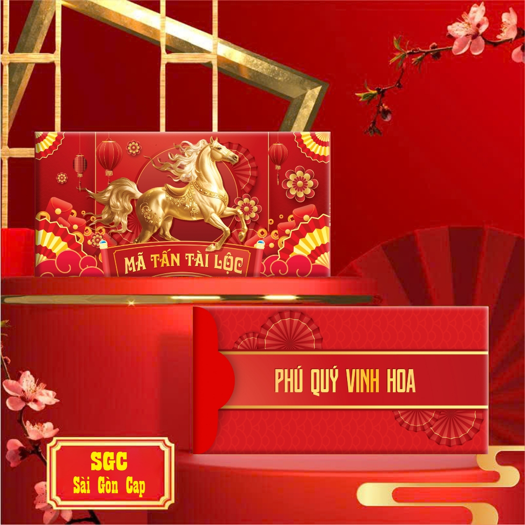 100 Cái Bao Lì Xì Tết 2026 Bính Ngọ 30 Mẫu Tự Chọn