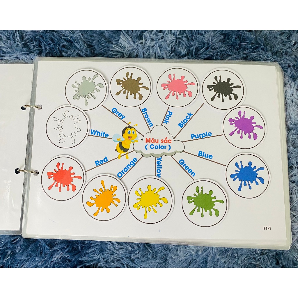 Bộ Học Liệu Montessori bóc dán - Song Ngữ Anh Việt, Phát Triển Tư Duy Cho Bé 1-6 Tuổi