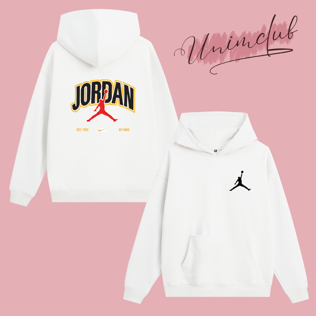Áo Hoodie Dài Tay Chui Đầu Jordan New Chất Liệu Nỉ Chân Cua Cao Cấp Mũ 2 Lớp Form Dáng Rộng Châu Âu