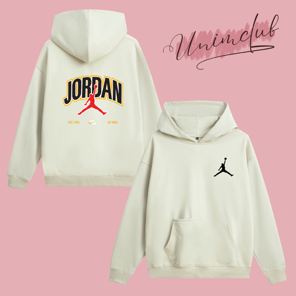 Áo Hoodie Dài Tay Chui Đầu Jordan New Chất Liệu Nỉ Chân Cua Cao Cấp Mũ 2 Lớp Form Dáng Rộng Châu Âu