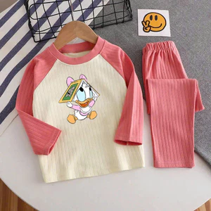 🌸 ĐỒ BỘ BÉ GÁI DÀI TAY GÂN MỀM MỊN – HÌNH DỄ THƯƠNG 🌸 DG226