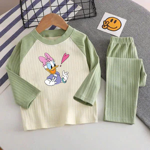🌸 ĐỒ BỘ BÉ GÁI DÀI TAY GÂN MỀM MỊN – HÌNH DỄ THƯƠNG 🌸 DG227