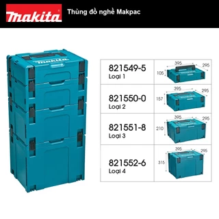 Thùng đựng đồ nghề Makpac Makita | Mã sản phẩm 821549-5, 821550-0, 821551-8, 821552-6