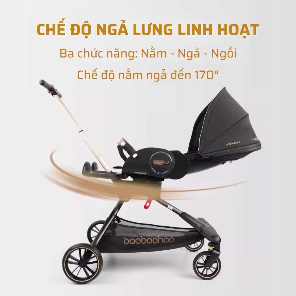 Bàn Ăn Dặm Xe Đẩy Baobaohao Chính Hãng V9, Xe Đẩy 2 Chiều Cho Bé, Tiện Lợi, An Toàn Với Bé Yêu