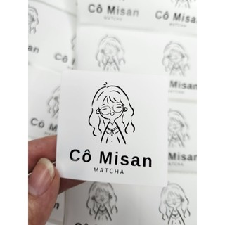 Set 50 Tem nhãn dán chai trà sữa, ly cà phê mang đi có sẵn keo dán kháng nước 100% kích thước 5x5cm