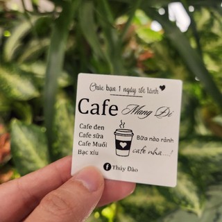 Set 50 Tem nhãn dán chai trà sữa, ly cà phê mang đi có sẵn keo dán kháng nước 100% kích thước 5x5cm