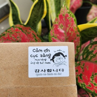 Cuộn 500tem dán cảm ơn khách hàng, decal cute xinh iu kích thước 47x46mm
