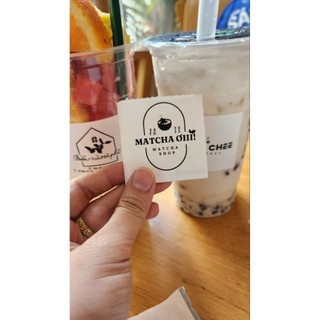 ROTI | 50 Tem cafe in theo yêu cầu  không thấm nước 100% nhãn dán ly coffee, trà sữa có sẵn keo kích thước 5x5cm