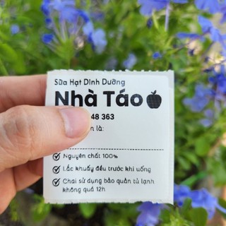 ROTI | 50 Tem cafe in theo yêu cầu  không thấm nước 100% nhãn dán ly coffee, trà sữa có sẵn keo kích thước 5x5cm