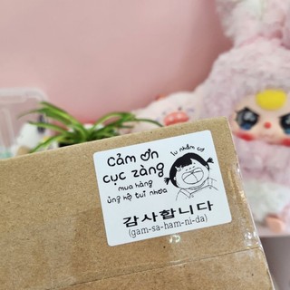 Cuộn 500tem dán cảm ơn khách hàng, decal cute xinh iu kích thước 47x46mm