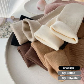 Combo 5 đôi tất lông cổ cao nữ giữ ấm GOMTAT, vớ nữ mùa đông chất liệu cotton mềm mại, thoáng khí - OAS-1709-CB5