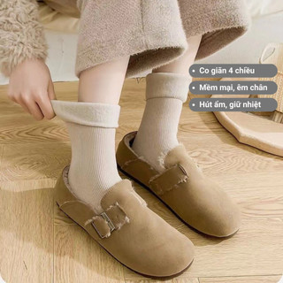 Combo 5 đôi tất lông cổ cao nữ giữ ấm GOMTAT, vớ nữ mùa đông chất liệu cotton mềm mại, thoáng khí - OAS-1709-CB5
