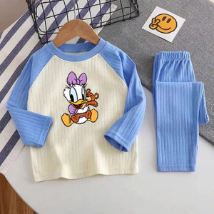 🌸 ĐỒ BỘ BÉ GÁI DÀI TAY GÂN MỀM MỊN – HÌNH DỄ THƯƠNG 🌸 DG228