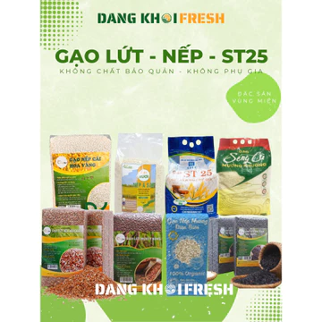 Các Loại gạo ST25, gạo lứt huyết rồng, gạo lứt dẻo điện biên, gạo nếp cái hoa vàng, gạo giảm cân