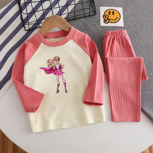 🌸 ĐỒ BỘ BÉ GÁI DÀI TAY GÂN MỀM MỊN – HÌNH DỄ THƯƠNG 🌸 DG229