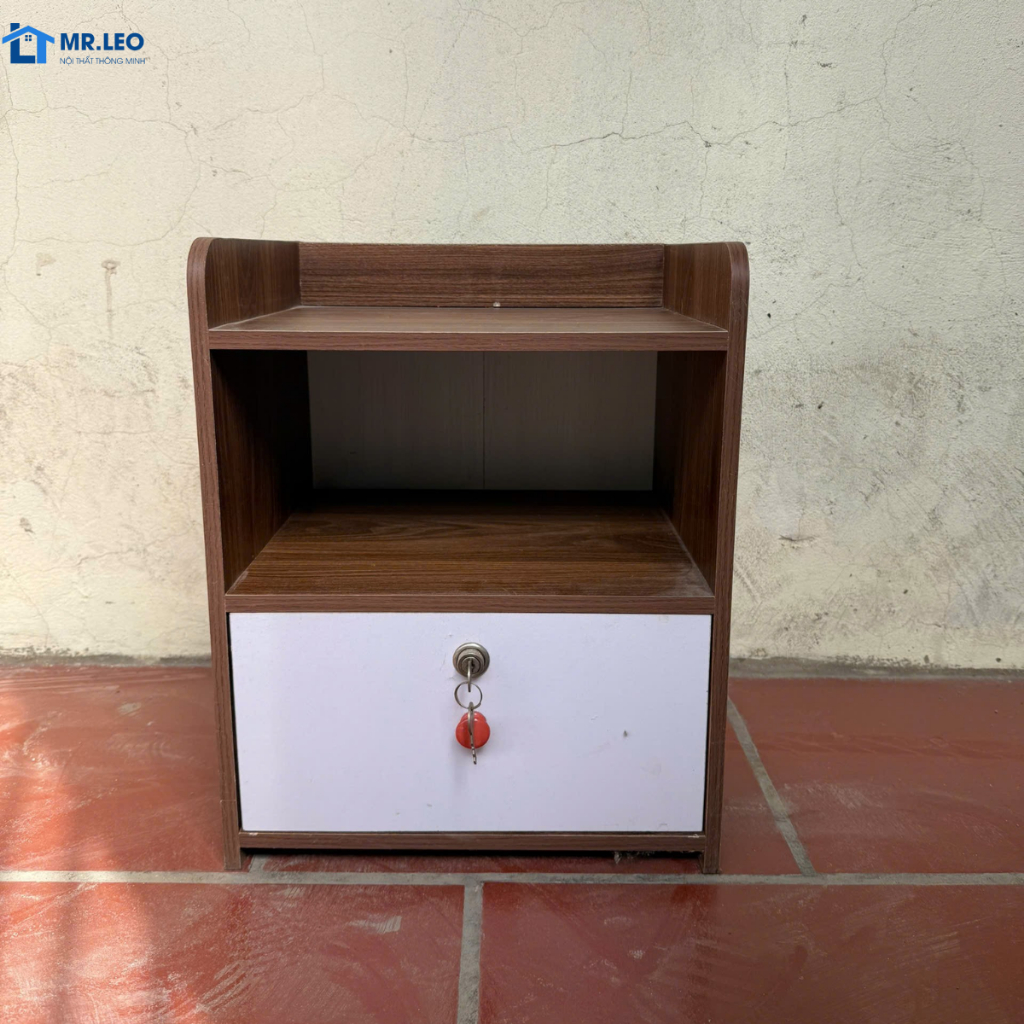 Tủ Đầu Giường Vân Gỗ Thiết Kế 2 Ngăn Kéo Gỗ MDF Nhập Khẩu Chống Trầy Xước , Cong Vênh, Chống Ẩm Công Nghệ Cao