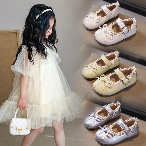 Chất liệu PU mềm mại giày nữ trẻ em nơ phong cách công chúa xinh xắn