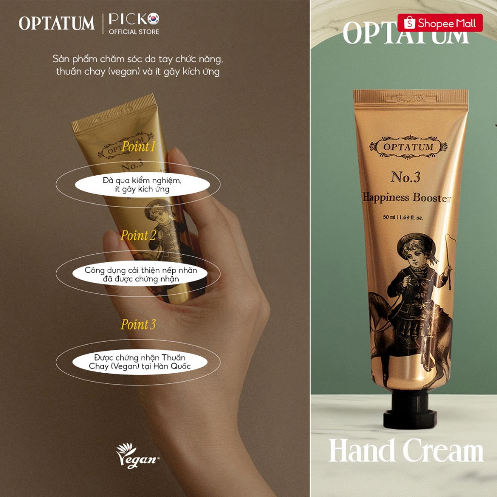 Mùi No.3 tương tự giấy thơm hot nhất Picko | Kem dưỡng da tay hương nước hoa Optatum 50ml mềm mịn da tay, không nhờn rít