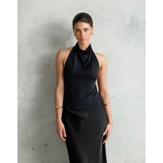 Áo halter top không tay hở lưng thời trang màu trơn dáng ôm quyến rũ - chất lụa co giãn cao cấp