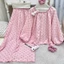 Bigsize KHÔNG KÈM CỘT TÓC Bộ Đồ Pijama Dài Tay Tiểu Thư Mặc Nhà Thoải Mái Chất Đũi Mềm Mỏng Nhẹ