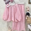 Bigsize KHÔNG KÈM CỘT TÓC Bộ Đồ Pijama Dài Tay Tiểu Thư Mặc Nhà Thoải Mái Chất Đũi Mềm Mỏng Nhẹ