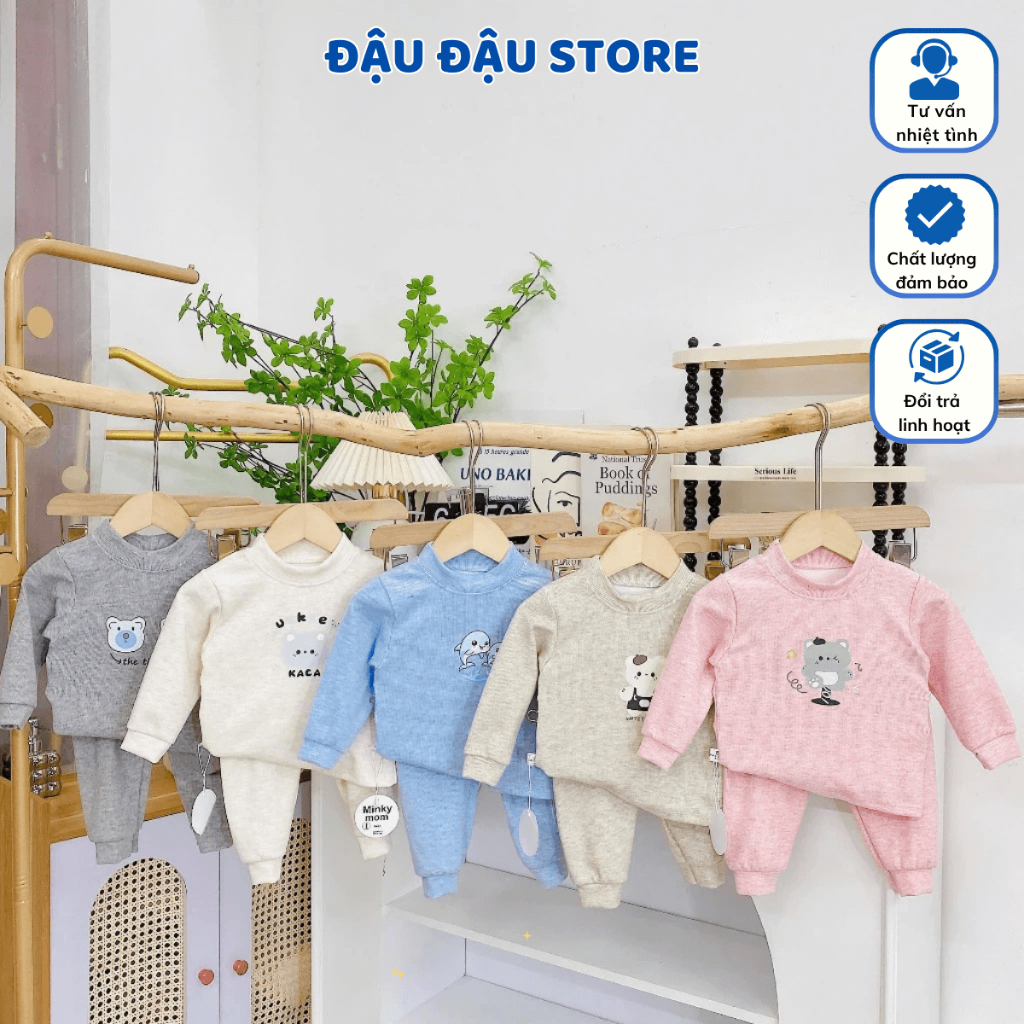 Set 2 - Set 3 Bộ Dài Tay Len Lông Thỏ Thu Đông Quảng Châu mềm mại ấm áp cho bé trai bé gái 5-15kg BLEN01 Đậu Đậu Store