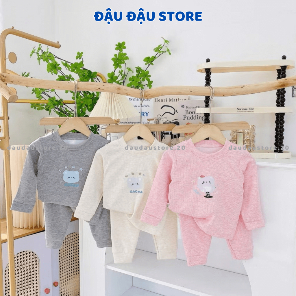 Set 2 - Set 3 Bộ Dài Tay Len Lông Thỏ Thu Đông Quảng Châu mềm mại ấm áp cho bé trai bé gái 5-15kg BLEN01 Đậu Đậu Store