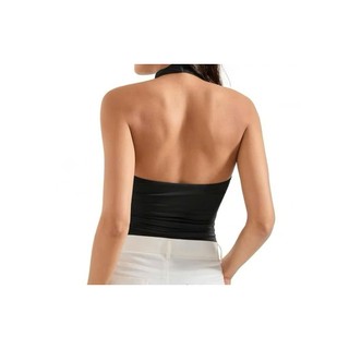 Áo halter top không tay hở lưng thời trang màu trơn dáng ôm quyến rũ - chất lụa co giãn cao cấp