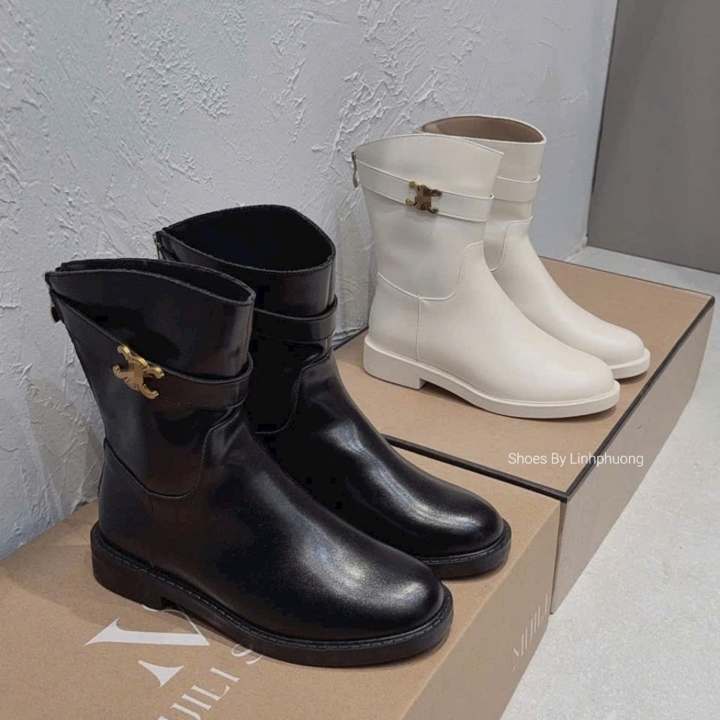 [‼️GIÁ XẢ BỎ MẪU] Boot da tag X cổ vát brand MIJILI hàng QCCC fullbox