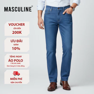 Quần Jeans trung Masculine MJRC53 – Quần Jeans nam Cotton mềm mại, co giãn nhẹ, giữ form tốt