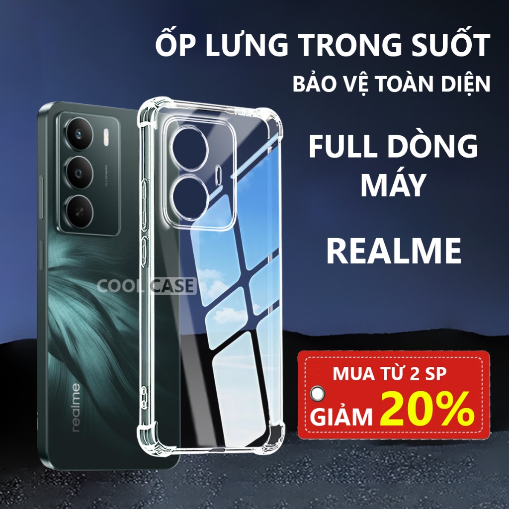 Ốp lưng trong suốt Realme C75 C71 C67 C65 C63 C61 C55 C53 C51 C35 C30S C25 C25Y C15 C12 C11 C3 C2/ 5 PRO 6I 7 PRO 8 PRO