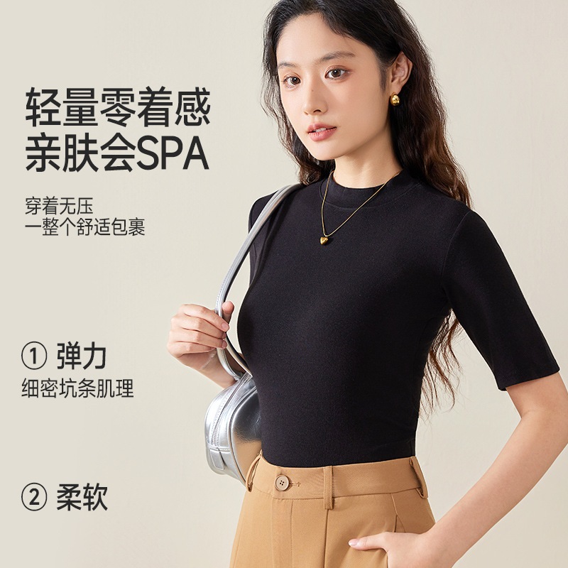 Áo thun cổ lọ, áo thun tay lỡ cổ cao 3cm dáng hàn quốc nhẹ nhàng, chất thun cao cấp - Mt Classic