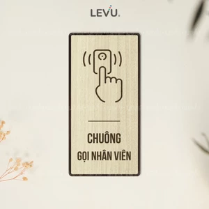 Bảng gỗ chỉ dẫn bấm chuông gọi nhân viên trang trí nhà hàng quán ăn BG81