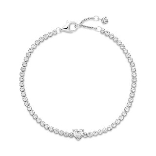 Vòng Tay Tennis Bạc Pandora Timeless Trái Tim Đính Đá Trong Suốt - Sparkling Heart Tennis Bracelet