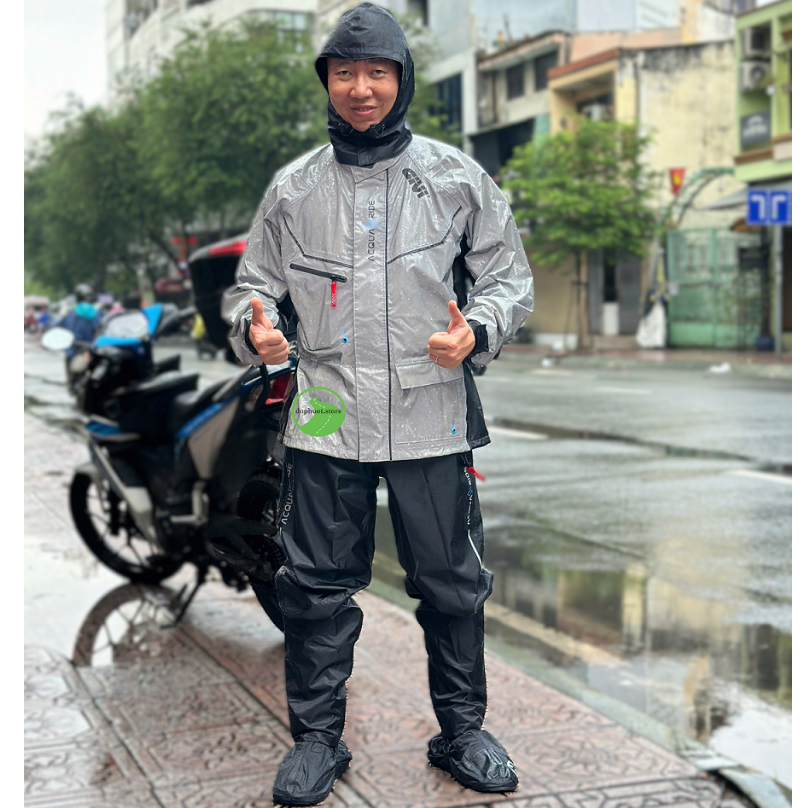 Bộ quần áo mưa Givi ARS03 phản quang kèm mũ (nón) - Chính hãng chống nước , chống thấm siêu tốt