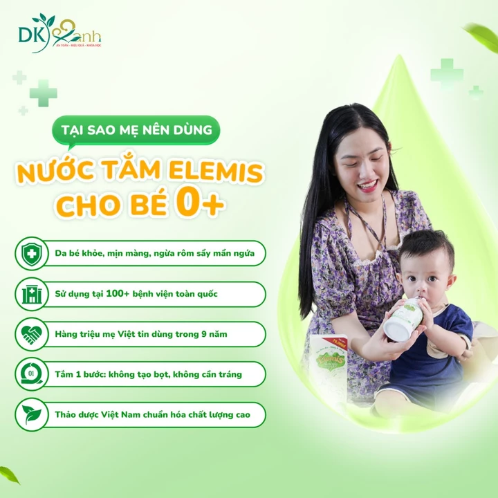 Nước Tắm Thảo Dược Cho Bé Elemis Hộp 25 Gói 10ml/gói Dược Khoa Xanh Chăm Sóc Làn Da Bé – 2