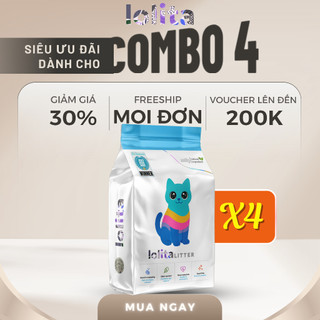 Combo 4 Túi Cát Đất Sét Vệ Sinh Cho Mèo Cao Cấp – Vón Cứng, Khử Mùi Siêu Tốt, Hương Thơm Dễ Chịu